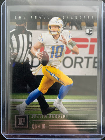 2020 PANINI CHRONICLES PANINI FOOTBALL #PA-3 LOS ANGELES CHARGERS - JUSTIN HERBERT ROOKIE CARD