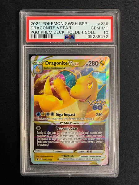 2022 POKEMON GO DRAGONITE VSTAR PROMO #SWSH236 - GRADED PSA 10 GEM MINT