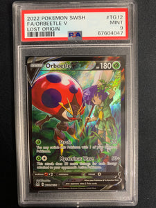 2022 POKEMON LOST ORIGIN ORBEETLE FULL ART TRAINER GALLERY #TG12 - GRADED PSA 9 MINT