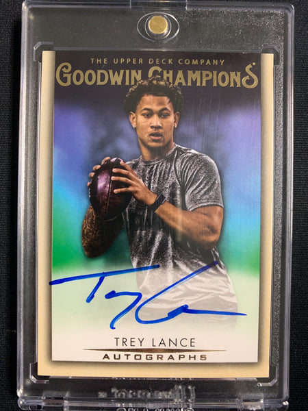 2021 UPPER DECK GOODWIN CHAMPIONS #A-LA SAN FRANCISCO 49ERS - TREY LANCE GOODWIN ON CARD AUTOGRAPHS