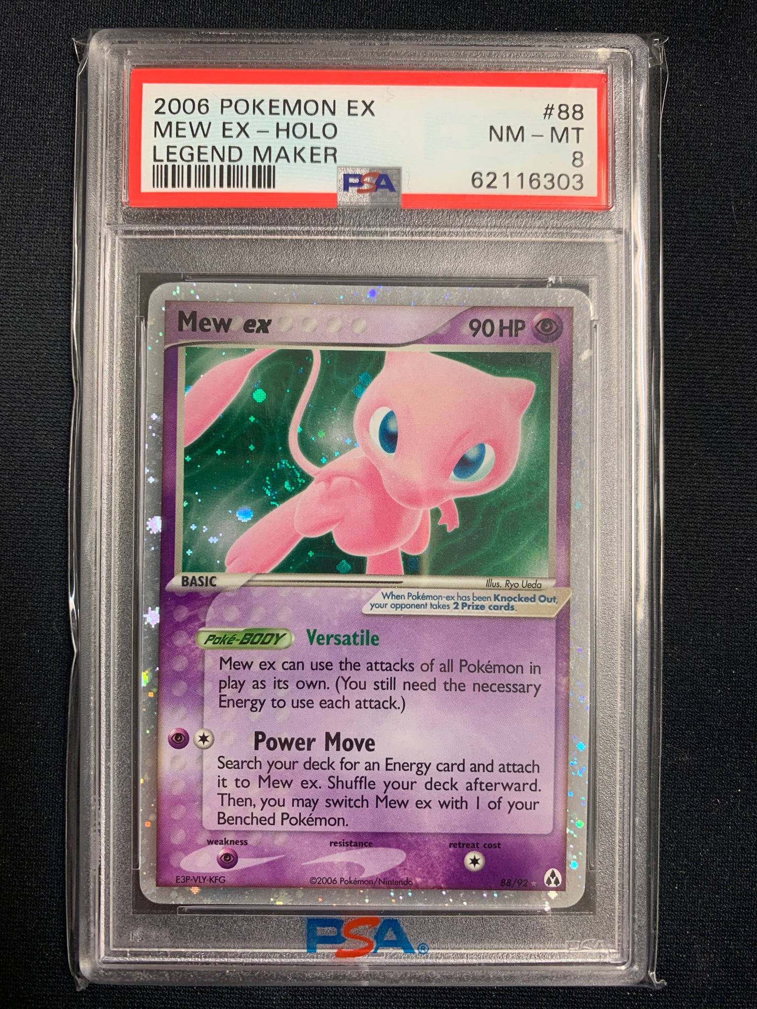 2006 POKEMON LEGEND MAKER MEW EX HOLO #88 GRADED PSA 8 NM-MT