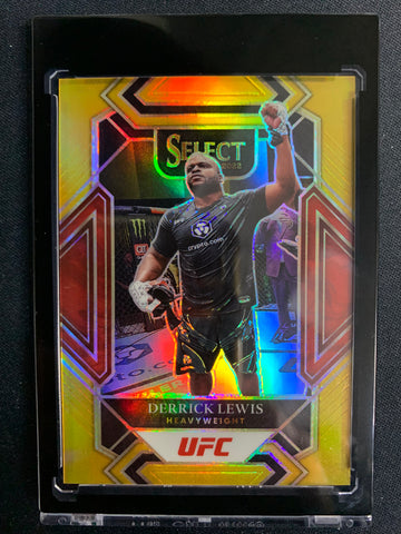 2022 PANINI PRIZM UFC # 377 - DERRICK LEWIS MEZZANINE GOLD PARALLEL PRIZM NUMBERED 10/10