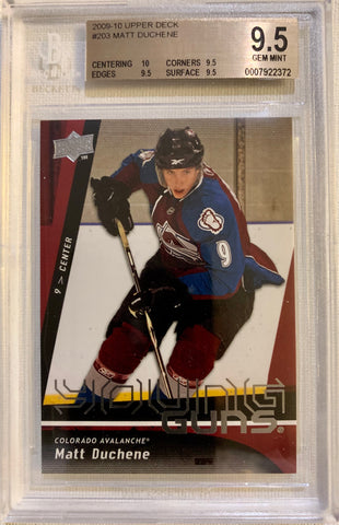 2009-10 UPPER DECK HOCKEY #203 COLORADO AVALANCHE - MATT DUCHENE ROOKIE CARD GRADED BGS 9.5 GEM MINT