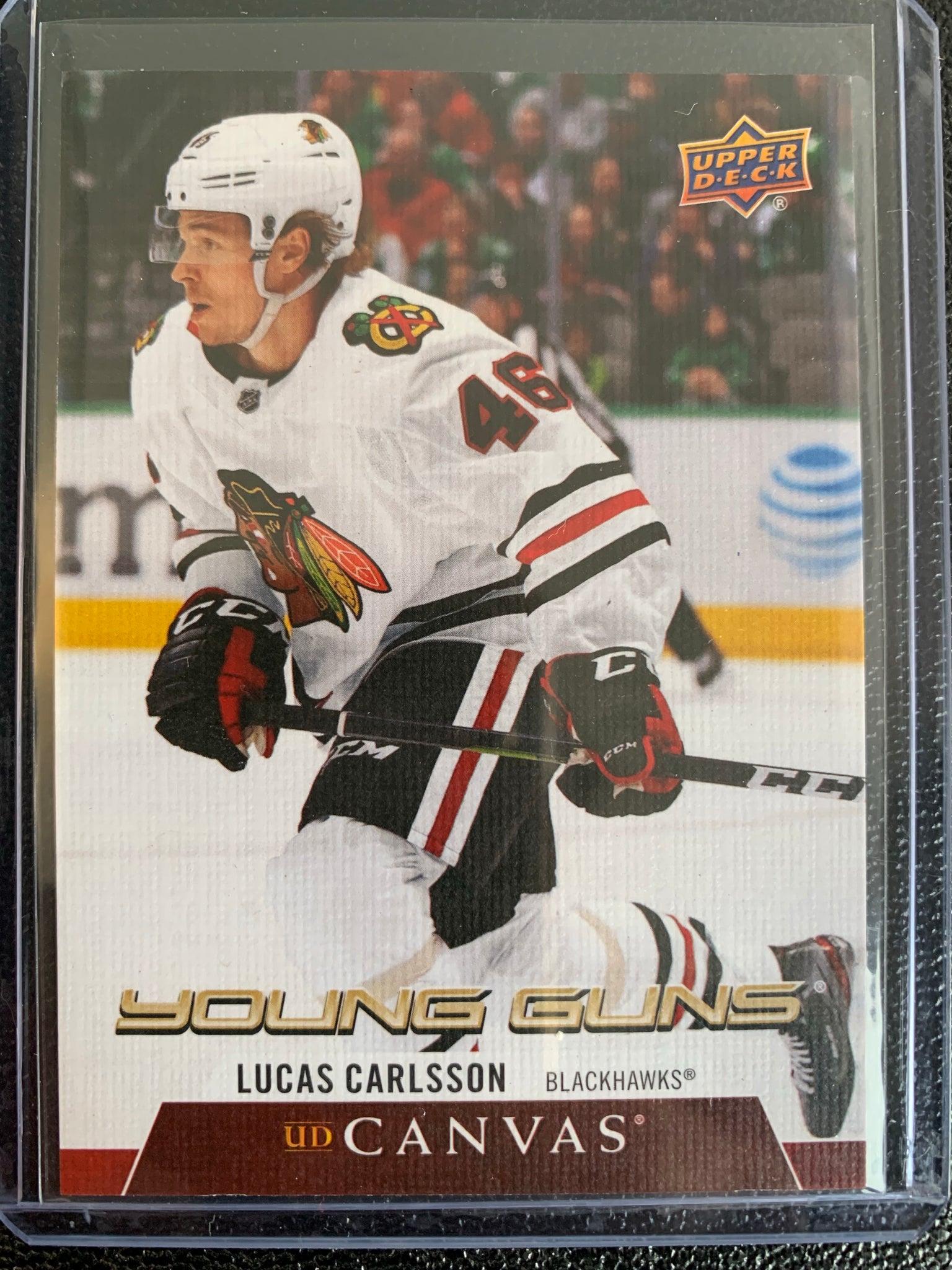 2020-21 UPPER DECK HOCKEY #C234 CHICAGO BLACKHAWKS - LUCAS CARLSSON YOUNG GUNS CANVAS ROOKIE CARD