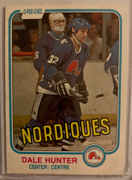 1981-82 O-PEE-CHEE HOCKEY #277 QUEBEC NORDIQUES - DALE HUNTER ROOKIE CARD RAW