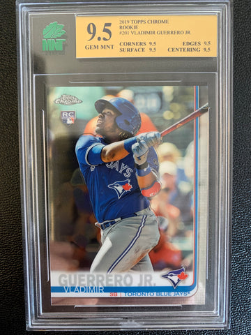 2019 TOPPS CHROME BASEBALL #201 TORONTO BLUE JAYS - VLADIMIR GUERRERO ROOKIE CARD GRADED MNT 9.5 GEM MNT