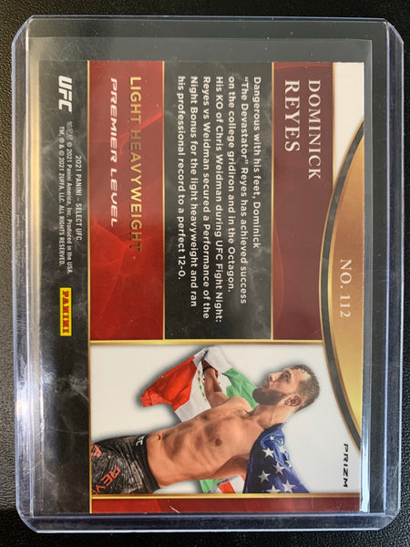 2021 PANINI SELECT UFC # 112 - DOMINICK REYES PREMIER LEVEL DISCO PRIZM
