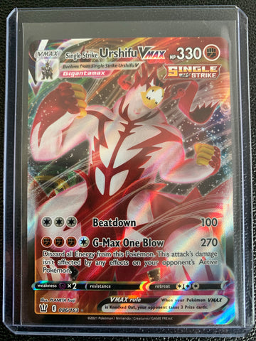 POKEMON SWSH05 BATTLE STYLES SINGLE STRIKE URSHIFU VMAX FULL ART ULTRA RARE 086/163