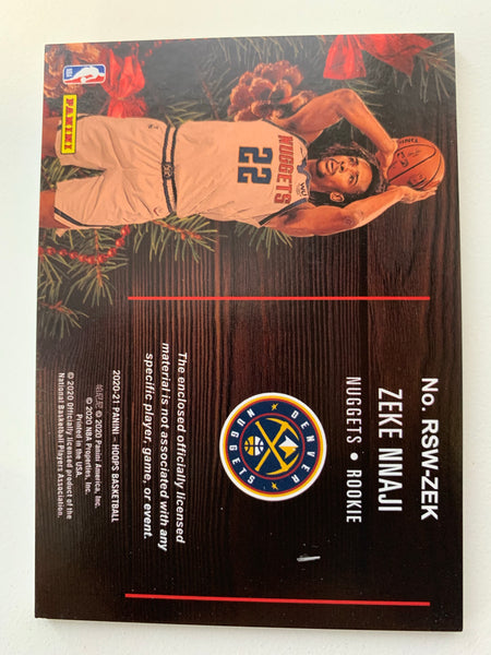 2021 PANINI HOOPS BASKETBALL #RSW-ZEK DENVER NUGGETS - ZEKE NNAJI ROOKIE SWEATERS CARD