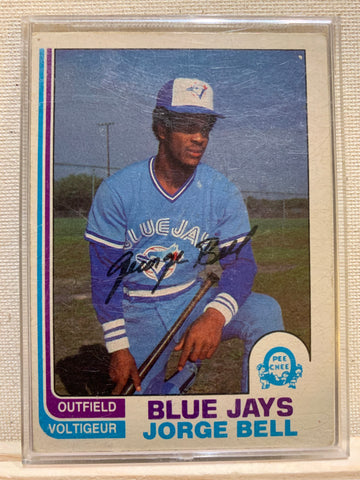 1982-83 O-PEE-CHEE BASEBALL #254 TORONTO BLUE JAYS - JORGE BELL ROOKIE CARD RAW