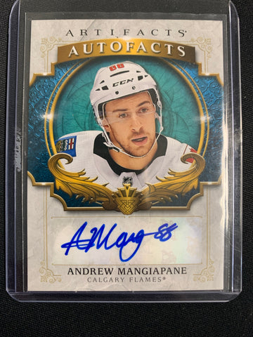 2020-21 UPPER DECK ARTIFACTS HOCKEY #A-AM CALGARY FLAMES - ANDREW MANGIAPANE ARTIFACTS AUTOGRAPHS CARD