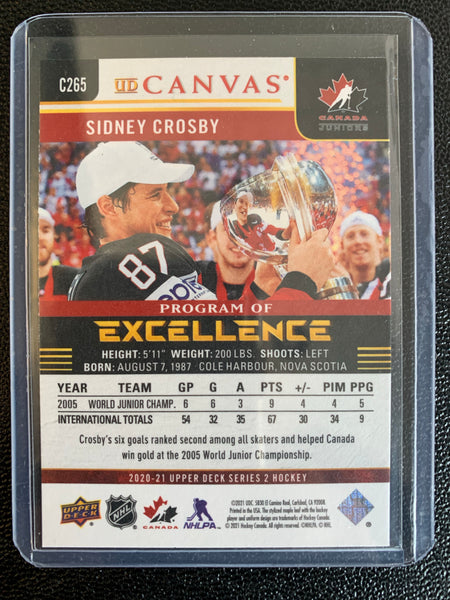 2020-21 UPPER DECK HOCKEY #C265 - SIDNEY CROSBY PROGRAM OF EXCELLENCE CARD