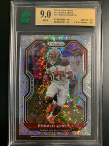 2020 PANINI PRIZM FOOTBALL #257 TAMPA BAY BUCCANEERS - RONALD JONES NO HUDDLE PRIZM PARALLEL GRADED MNT 9.0 MINT