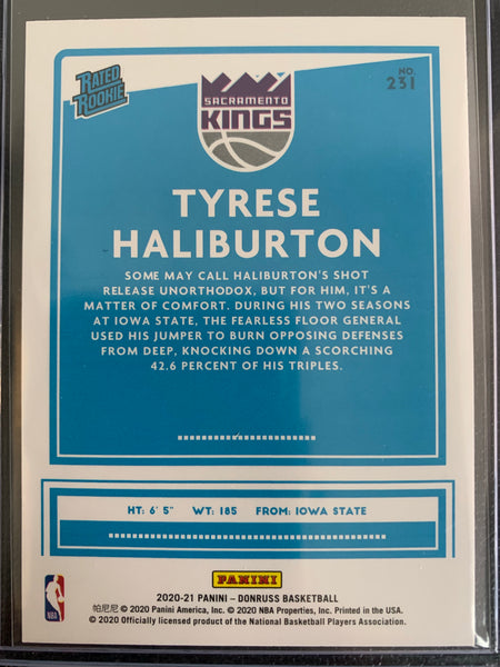 2020-2021 PANINI DONRUSS CHOICE NBA BASKETBALL #231 SACRAMENTO KINGS - TYRESE HALIBURTON CHOICE SILVER RATED ROOKIE CARD