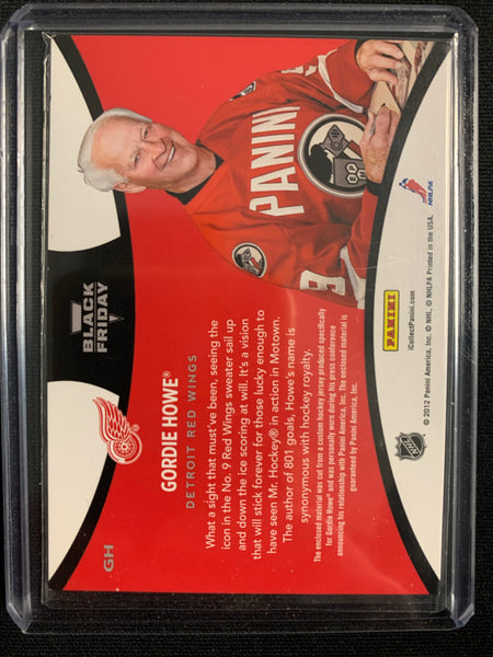 2012 PANINI HOCKEY #GH DETROIT RED WINGS - GORDIE HOWE BLACK FRIDAY JUMBO PATCH