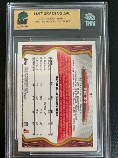 2013 TOPPS FOOTBALL #31 KANSAS CITY CHIEFS - TRAVIS KELCE ROOKIE CARD GRADED MNT 9.5 GEM MINT