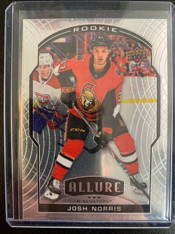 2020-21 UPPER DECK ALLURE HOCKEY #78 OTTAWA SENATORS - JOSH NORRIS BASE ROOKIE CARD