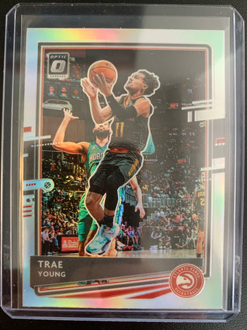 2020-2021 PANINI DONRUSS OPTIC NBA BASKETBALL #2 ATLANTA HAWKS - TRAE YOUNG SILVER HOLO PRIZM