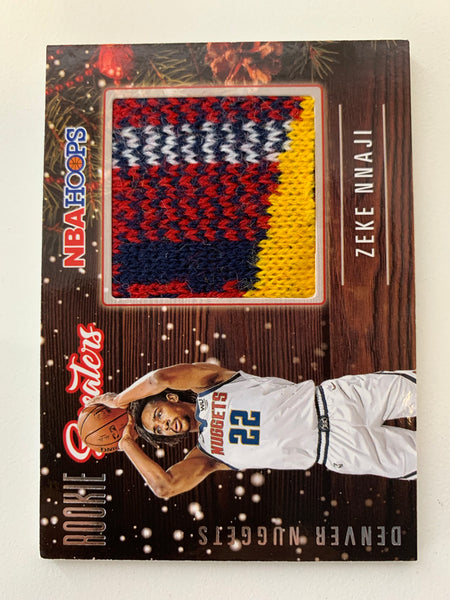 2021 PANINI HOOPS BASKETBALL #RSW-ZEK DENVER NUGGETS - ZEKE NNAJI ROOKIE SWEATERS CARD