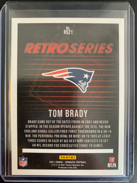 2021 PANINI DONRUSS FOOTBALL #RS21 NEW ENGLAND PATRIOTS - TOM BRADY RETROSERIES INSERT