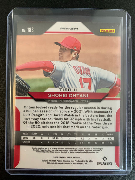 2021 PANINI PRIZM BASEBALL #183 LOS ANGELES ANGELS - SHOHEI OHTANI GREEN PRIZM CARD