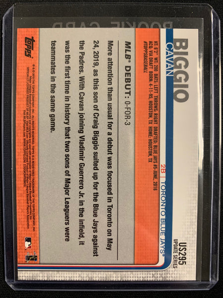 2019 TOPPS UPDATE BASEBALL #US295 TORONTO BLUE JAYS - CAVAN BIGGIO ROOKIE DEBUTS ROOKIE CARD