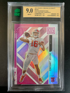 2021 PANINI CHRONICLES DRAFT PICKS FOOTBALL #158 JACKSONVILLE JAGUARS - TREVOR LAWRENCE PINK APRALLEL SPECTRA ROOKIE CARD GRADED MNT 9.0 MINT