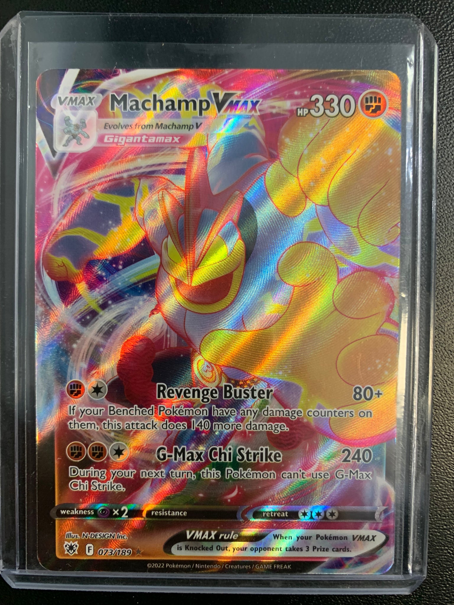 POKEMON SW & SH ASTRAL RADIANCE MACHAMP VMAX FULL ART ULTRA RARE - 073/189 - PACK FRESH CONDITION