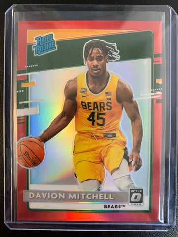 2021 PANINI CHRONICLES DRAFT PICKS BASKETBALL #210 SACRAMENTO KINGS - DAVION MITCHELL CHRONICLES OPTIC RED RATED ROOKIE CARD NUMBERED 146/149