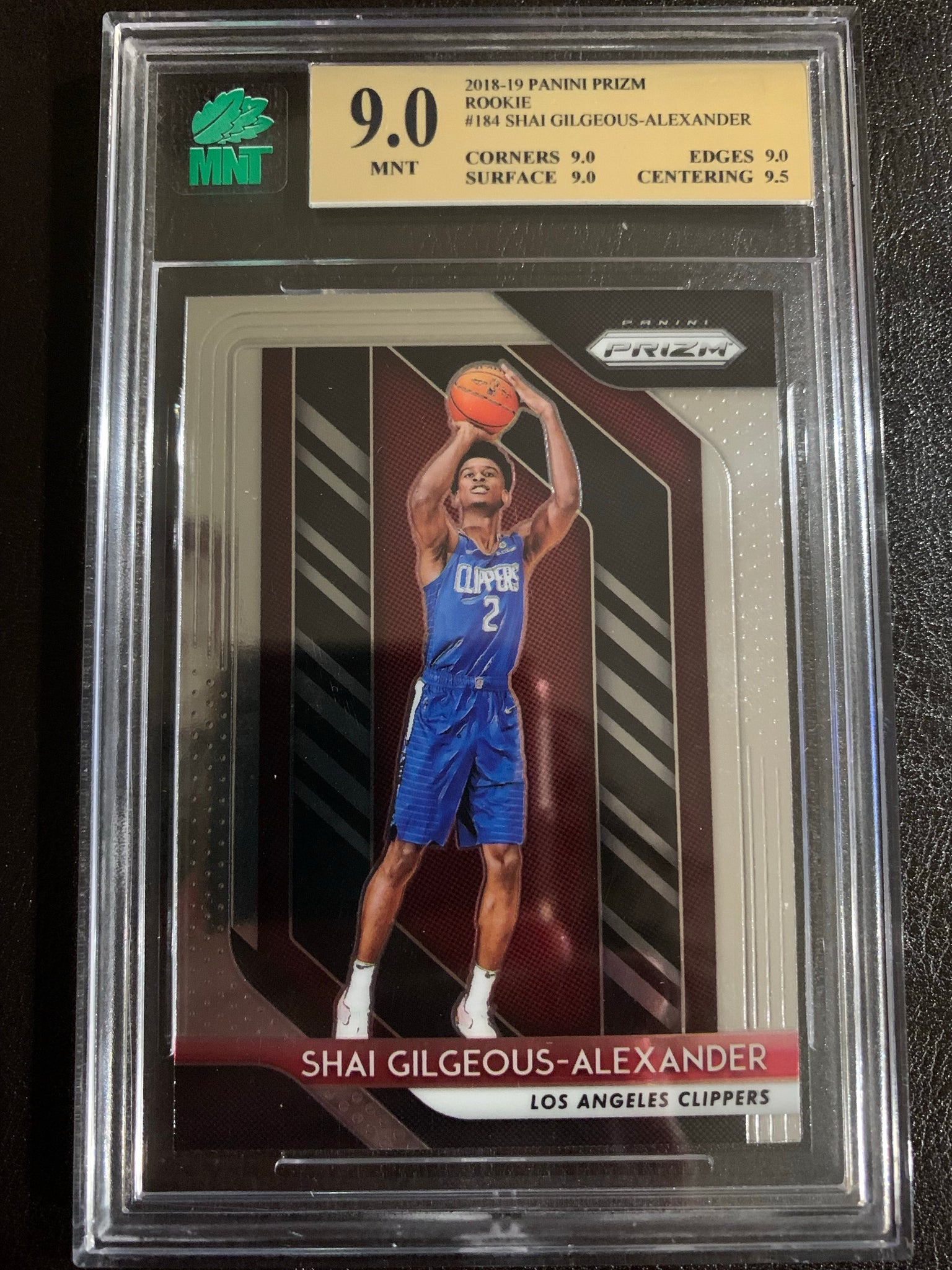 2018-19 PANINI PRIZM BASKETBALL #184 LOS ANGELES CLIPPERS - SHAI GILGEOUS-ALEXANDER ROOKIE CARD GRADED MNT 9.0 MINT