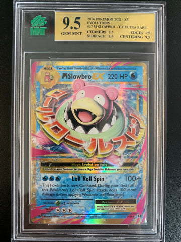 POKEMON XY EVOLUTIONS # 27 M SLOWBRO EX ULTRA RARE GRADED MNT 9.5 GEM MINT