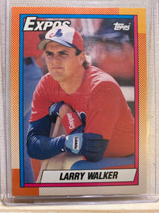 1990-91 TOPPS BASEBALL #757 - LARRY WALKER ROOKIE CARD RAW