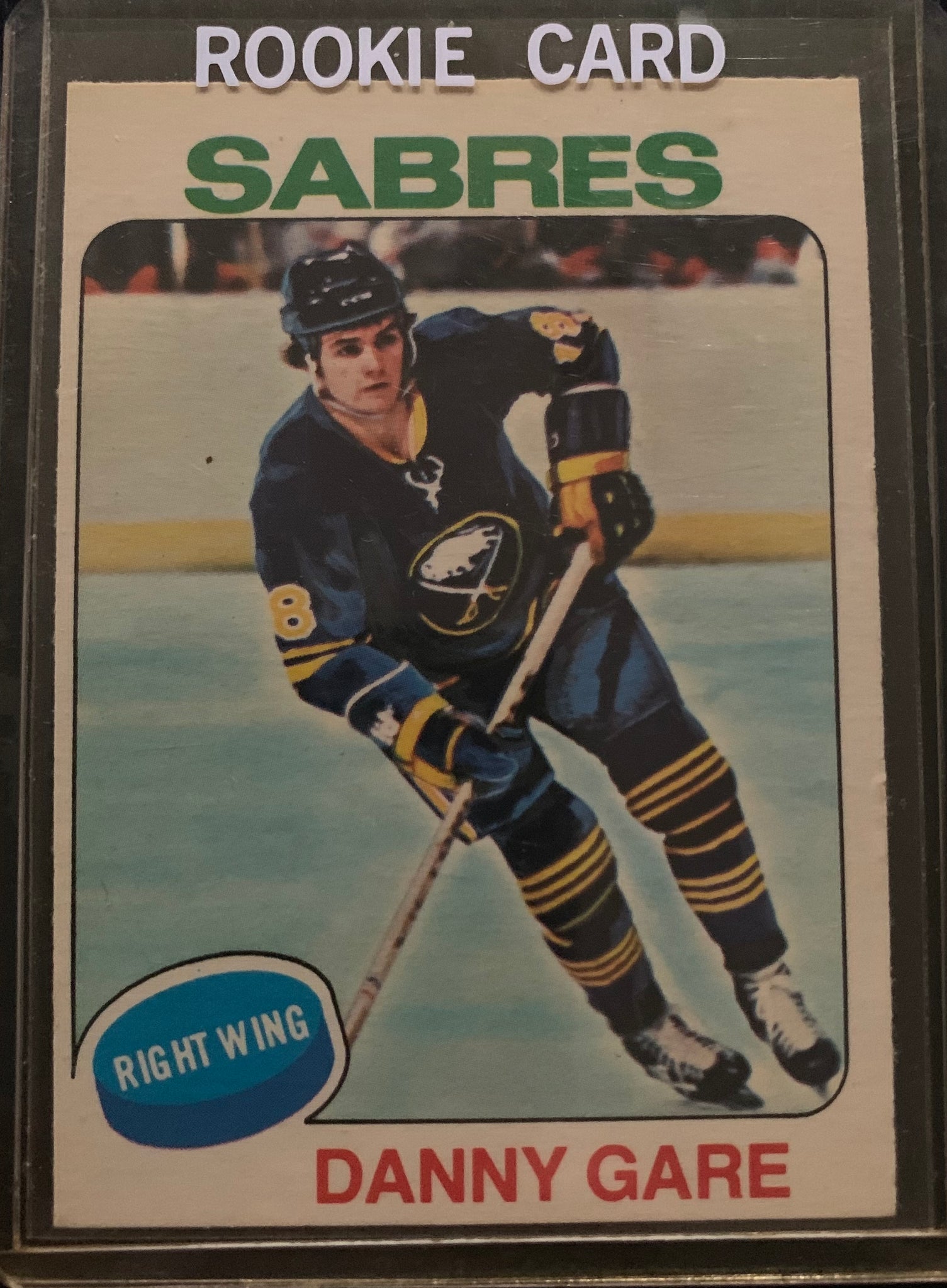 1975-76 O-PEE-CHEE HOCKEY #64 BUFFALO SABRES - DANNY GARE ROOKIE CARD RAW