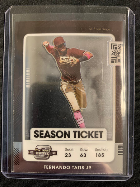 2021 PANINI CONTENDERS BASEBALL #33 SAN DIEGO PADRES - FERNANDO TATIS JR OPTIC SEASON TICKET CARD