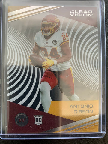 2020 PANINI CHRONICLES CLEAR VISION FOOTBALL #CV-10 WASHINGTON REDSKINS - ANTONIO GIBSON CLEAR VISION ROOKIE CARD