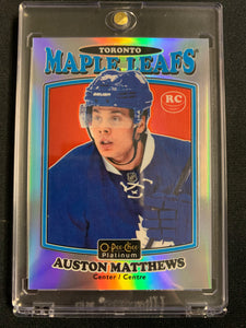 2016-17 UPPER DECK OPC PLATINUM HOCKEY #R-66 TORONTO MAPLE LEAFS - AUSTON MATTHEWS RETRO RAINBOW FOIL SP ROOKIE CARD