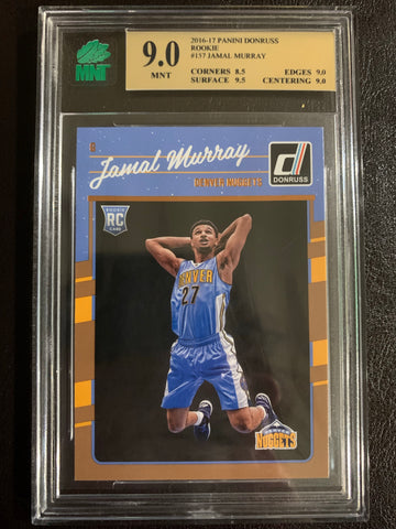 2016-17 PANINI DONRUSS BASKETBALL #157 DENVER NUGGETS - JAMAL MURRAY ROOKIE CARD GRADED MNT 9.0 MINT