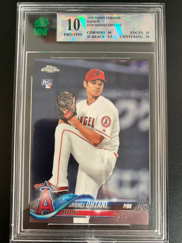 2018 TOPPS CHROME BASEBALL #150 LOS ANGELES ANGELS - SHOHEI OHTANI ROOKIE CARD GRADED MNT 10 PRISTINE