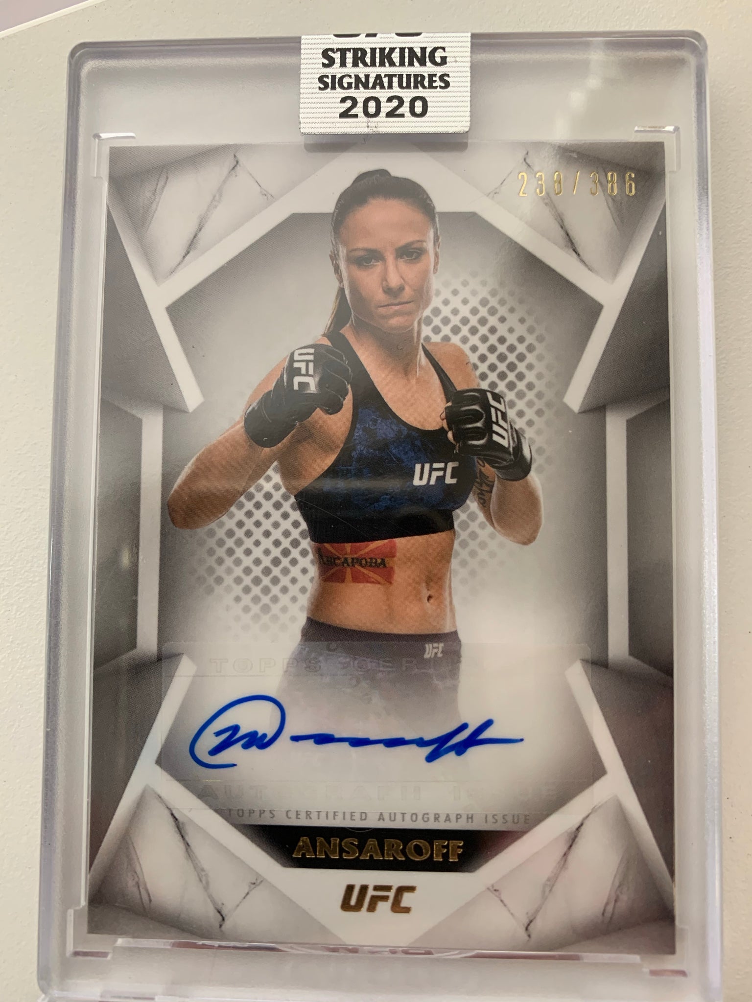 2020 TOPPS UFC STRIKING SIGNATURES # STS-NA - NINA ANSAROFF AUTO NUMBERED 238/386