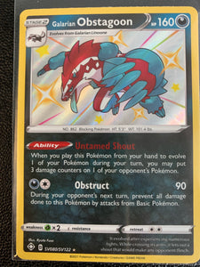 POKEMON SHINING FATES SHINY VAULT - SHINY HOLO RARE GALARIAN OBSTAGOON SV080/SV122