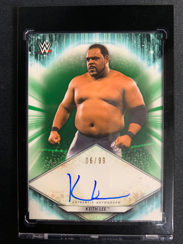 2021 TOPPS WWE WRESTLING #A-KL - KEITH LEE AUTHENTIC ON CARD AUTOGRAPH NUMBERED 06/99