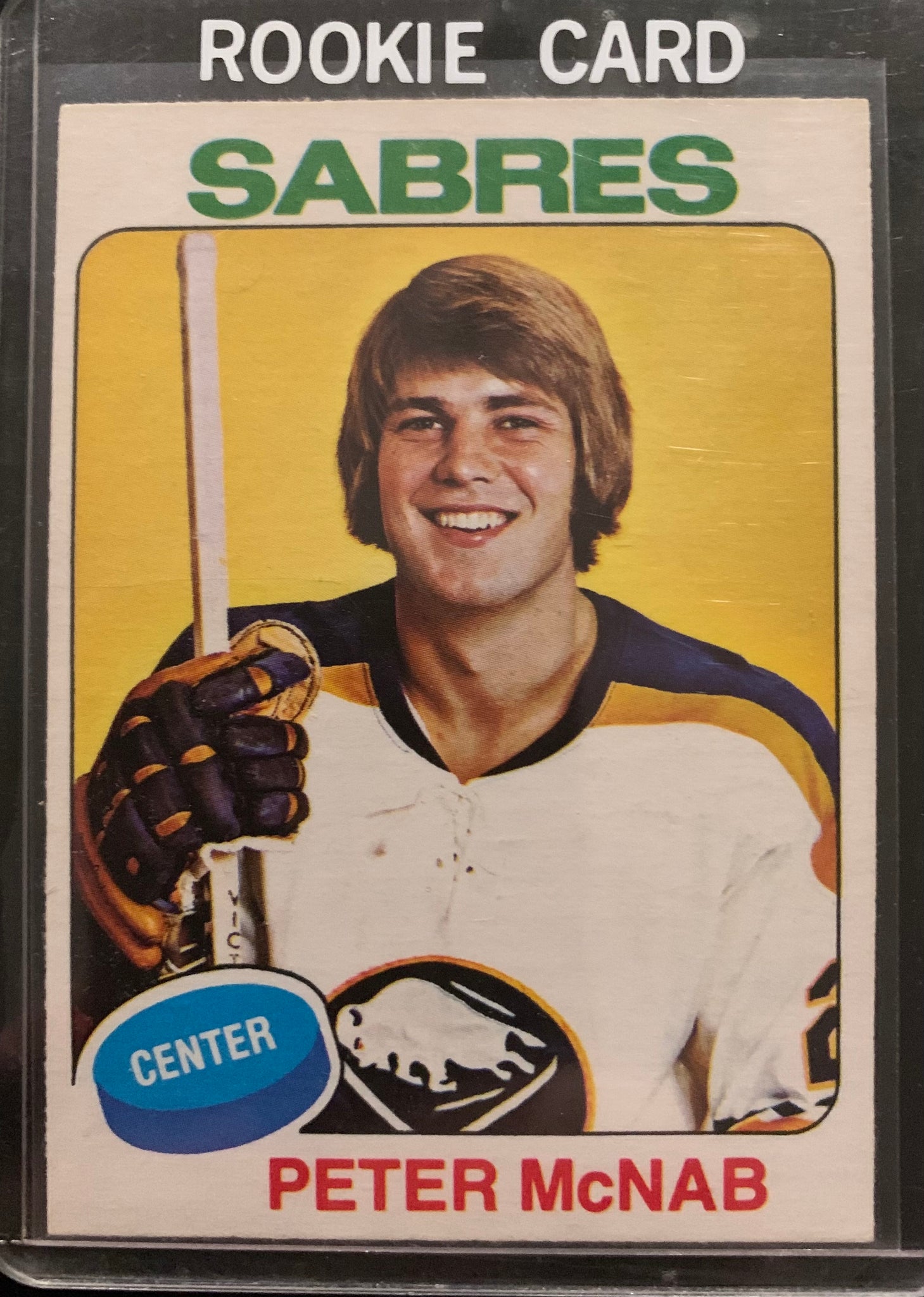 1975-76 O-PEE-CHEE HOCKEY #252 BUFFALO SABRES - PETER MCNAB ROOKIE CARD RAW