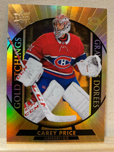2020-21 TIM HORTONS HOCKEY #G-9 MONTREAL CANADIENS - GOLD ETCHINGS CAREY PRICE CARD RAW
