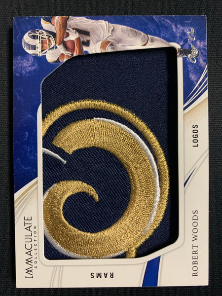 2020 PANINI IMMACULATE NFL FOOTBALL #IL58 LOS ANGELES RAMS - ROBERT WOODS IMMACULATE LOGOS PATCH 1/1