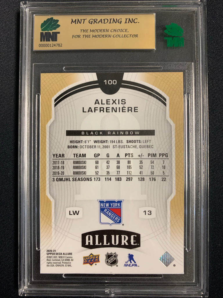 2020-21 UPPER DECK ALLURE HOCKEY #100 NEW YORK RANGERS - ALEXIS LAFREN Mint Sports Cards & Collectibles 2020-21 UPPER DECK ALLURE HOCKEY #100 NEW YORK RANGERS - ALEXIS LAFREN Mint Sports Cards & Collectibles