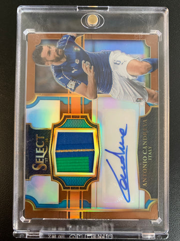 2017-2018 PANINI SELECT SOCCER #JA-ACA - ITALIA - ANTONIO CANDREVA JERSEY PATCH AUTOGRAPH NUMBERED 39/49