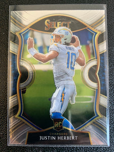 2020 PANINI SELECT FOOTBALL #44 LOS ANGELES CHARGERS - JUSTIN HERBERT ROOKIE CARD CONCOURSE LEVEL