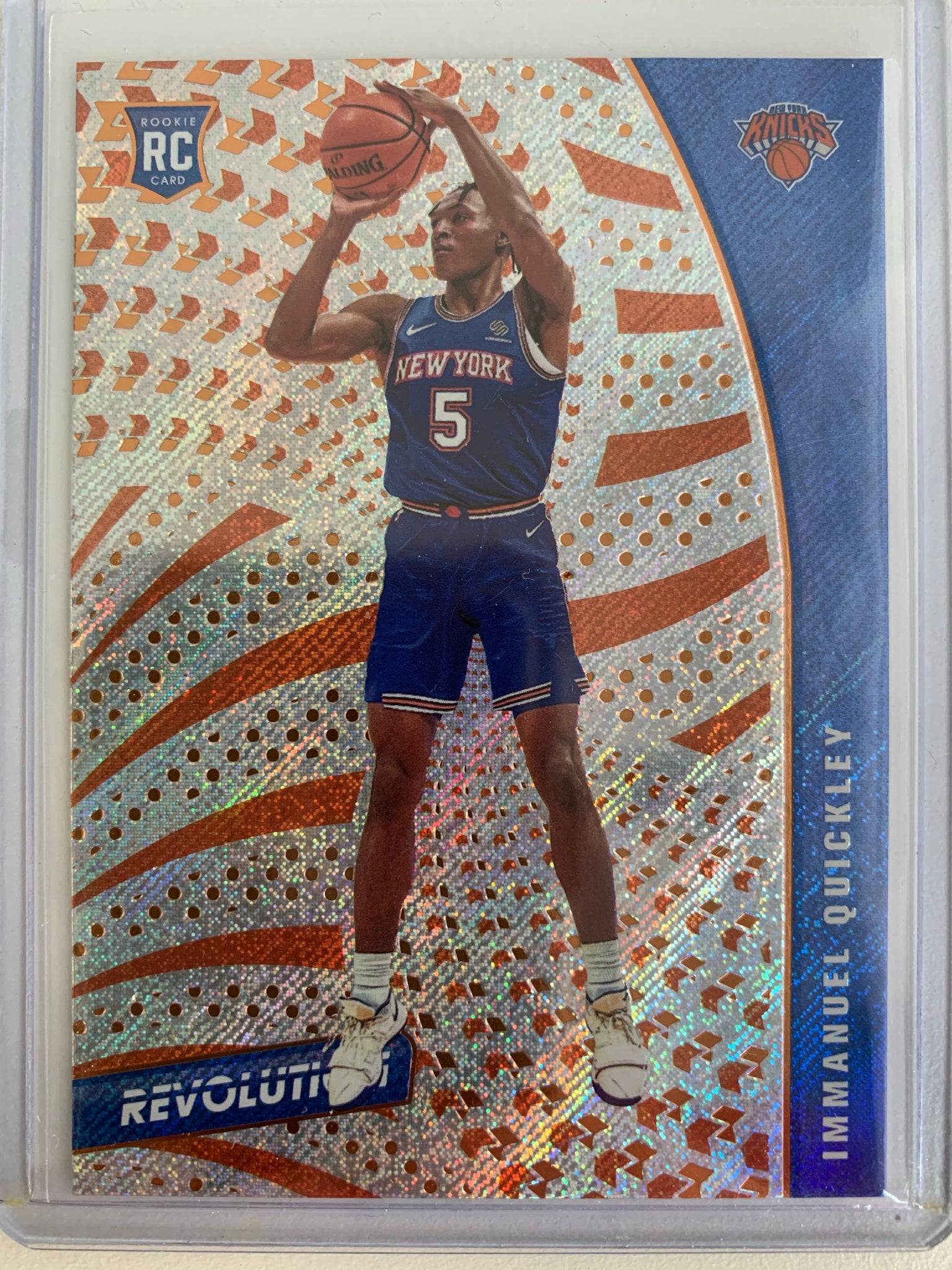 2020-2021 PANINI REVOLUTION NBA BASKETBALL #115 NEW YORK KNICKS - IMMANUEL QUICKLEY REVOLUTION ROOKIE CARD