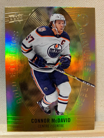 2019-20 TIM HORTONS HOCKEY #GE-1 EDMONTON OILERS - GOLD ETCHINGS CONNOR MCDAVID CARD RAW