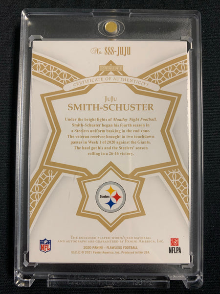 2020 PANINI FLAWLESS NFL FOOTBALL #SS-JUJU PITTSBURGH STEELERS - JUJU SMITH-SCHUSTER STAR SWATCH SIGNATURES NUMBERED 05/20